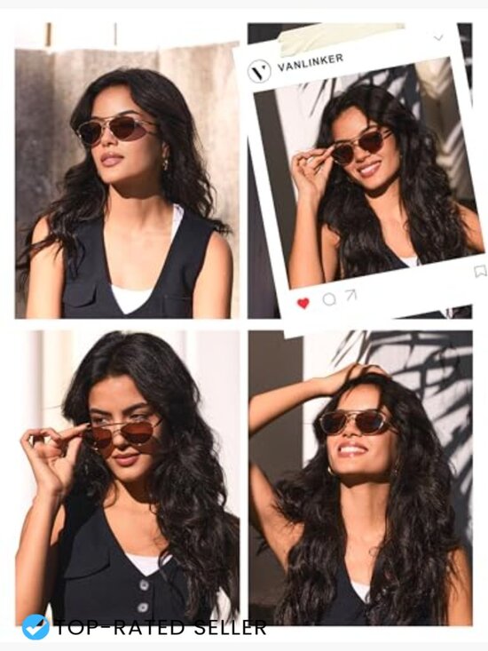 Polarized Aviator Cat Eye Sunglasses Retro Vintage Metal Frame Trendy Chic main image 4
